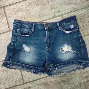 H&M L.O.G.G. Women's jean midi cut-off Shorts 27 #270